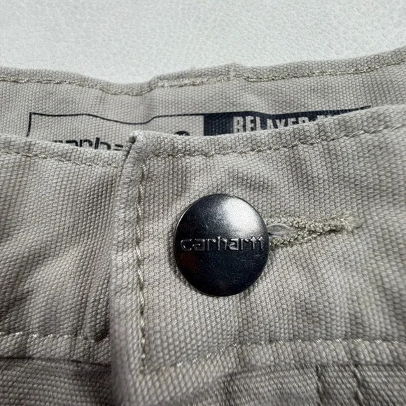 Carhartt Mens BS2514-M Rugged Flex Relaxed Fit Canvas Work Shorts Tan Khaki 36 - Picture 8 of 11